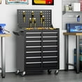 thumbnail image 2 of INTERGREAT 7 Drawers Rolling Tool Chest with Pegboard, Metal Tool Chest with Drawers, Tool Storage Cabinet with Wheels for Garage, Workshop, Repair Shop, Black, 2 of 9