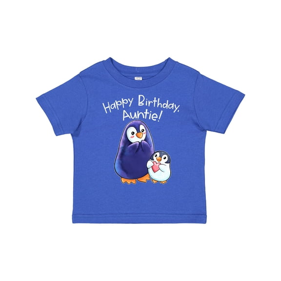 Inktastic Happy Birthday, Auntie Cute Penguins Boys or Girls Toddler T-Shirt