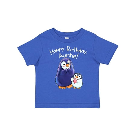 

Inktastic Happy Birthday Auntie!- Cute Penguins Gift Toddler Boy or Toddler Girl T-Shirt