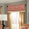 thumbnail image 2 of Violet Linen Boutique Zebra Patern, Polyester Jacquard, with Fringes, Cranberry, 60 Inch x 18 Inch, Decorative Window Treatment Rod Pocket Curtain Straight Valance, 2 of 3