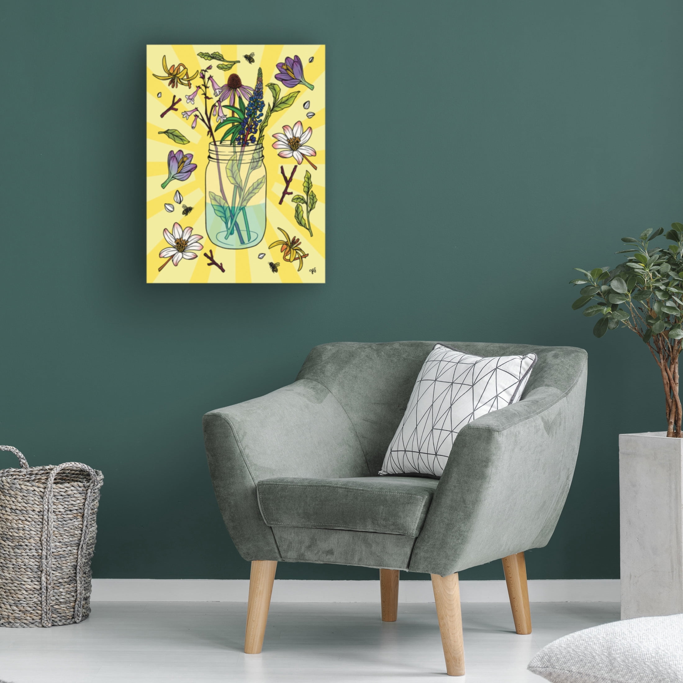 Canvas Wall Art - Rachel Feirman 'Pollen Party' Wall Art for Living Room, Bedroom, or Office Décor by Trademark Fine Art - 24 x 32 Inches