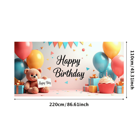 LUUFILx Panda Birthday Backdrop Banner for Kids Party Supplies Happy Birthday Decorations with Balloons and Flowers Party Decor Background Props