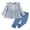 GSET140-Blue, variant on xaweyi Infant Toddler Girl Fall Winter Two Piece Outfit Ruffle Long Sleeve Shirt and Matching Pants Size 6-9 Months