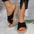 thumbnail image 2 of Anuirheih Summer Fashion High-heeled Platform Muffin Bottom Rope Wedge Slippers Sandals Women Clearance(Black), 2 of 9