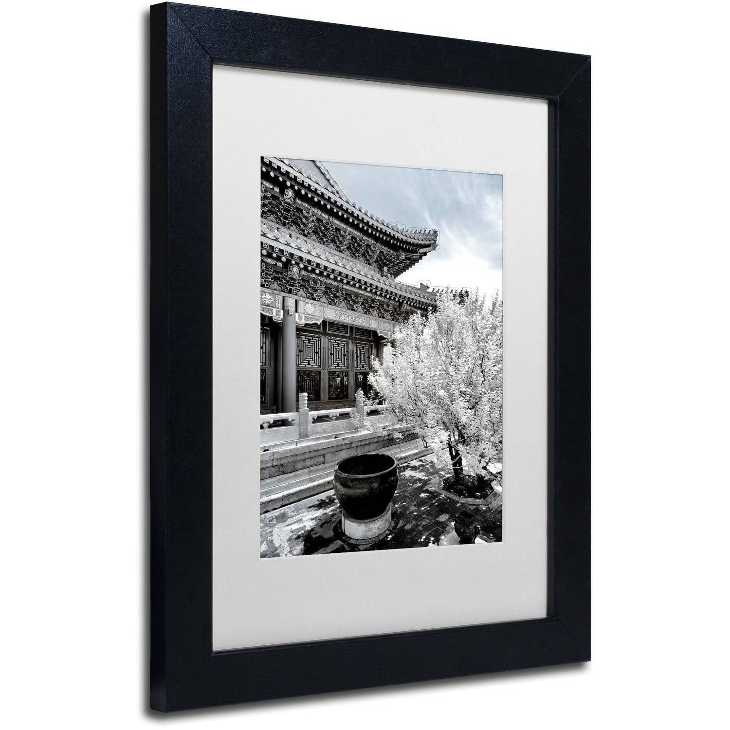 Trademark Fine Art "White Temple X" Canvas Art by Philippe Hugonnard, White Matte, Black Frame