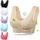 thumbnail image 3 of Sujetador deportivo sin aros con encaje y hebilla cruzada en la parte delantera, push-up, para yoga, correr, fitness, ropa interior deportiva para mujer, 3 of 6