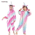 thumbnail image 2 of Pijama Kigurumi de lana, mono con capucha de una pieza, mono de unicornio para niño, pijamas de invierno para niños, ropa de dormir, pijamas de Navidad y Halloween, 2 of 4