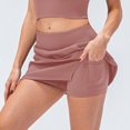 thumbnail image 6 of Npasoilc Skorts for Women High Waist Outdoor Tennis Pleated Quick Dry Breathable Athletic Jogger Skirt Solid Color Casual Mini Skirt, 6 of 6
