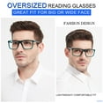 thumbnail image 2 of MARE AZZURO Oversized Square Reading Glasses Men Large Readers Big Face 100 125 150 175 200 225 250 275 300 350 400 500 600 (Turquoise, 2.5), 2 of 7