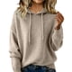 thumbnail image 2 of Suéteres de mezcla de Cachemira for mujer, sudaderas con capucha de lana suave con cuello redondo, jersey de punto acogedor con cordón for Otoño e Invierno 2026, 2 of 3