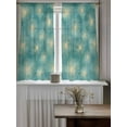 thumbnail image 4 of Teal Green Dandelion Tier Curtains 45 Inch Length,Sheer Curtains for Bedroom Living Room Window Pastoral Botanical Blossom Rod Pocket Drapes Kitchen Curtains Small Half Window 27.5"x45" 2 Panels, 4 of 7