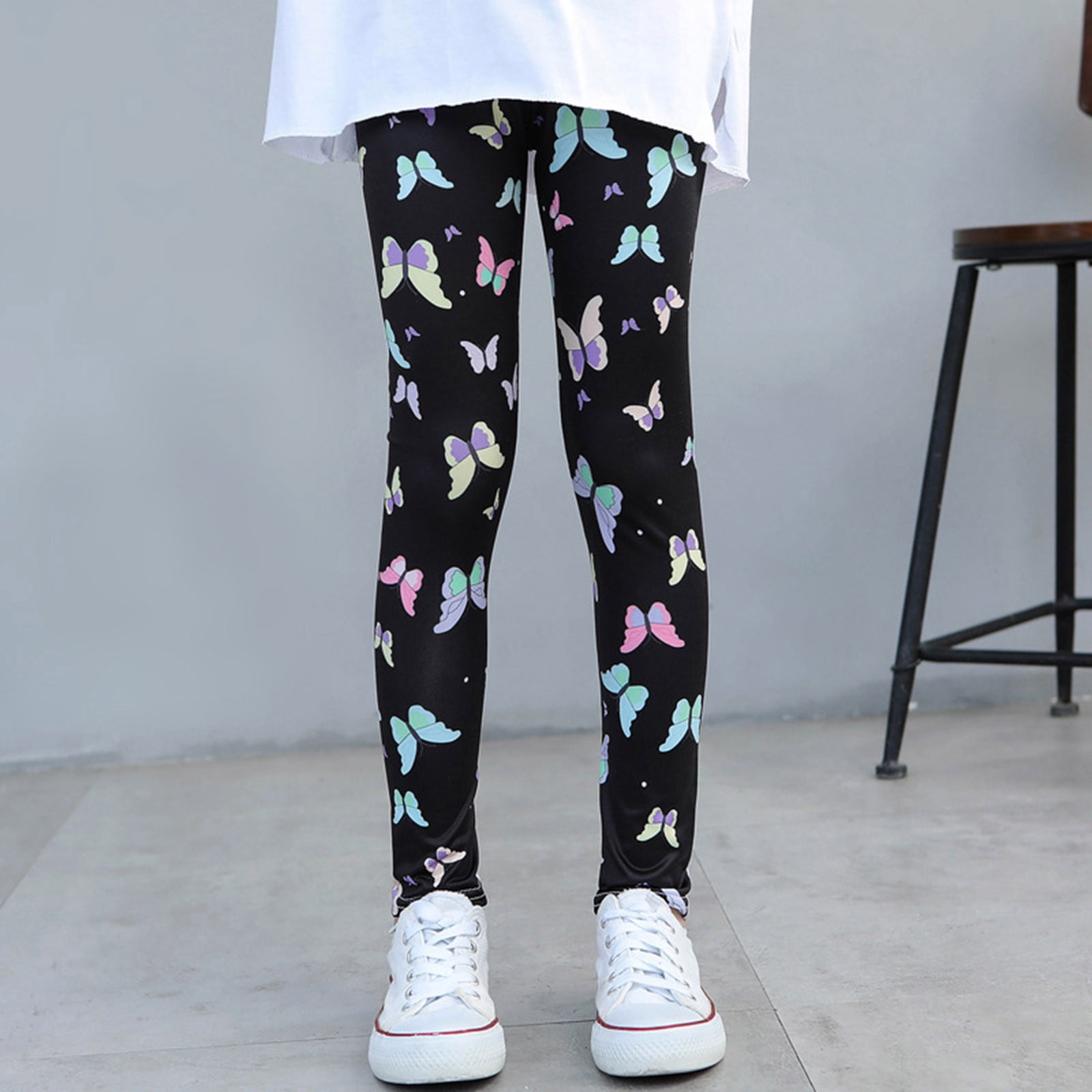 Ketyyh chn99 Girl Pants 2024 Clothes for Teen Girls Shorts Children s Printed Outer Wear Pants Fashion Style Leggings Black 2 3 Years Walmart