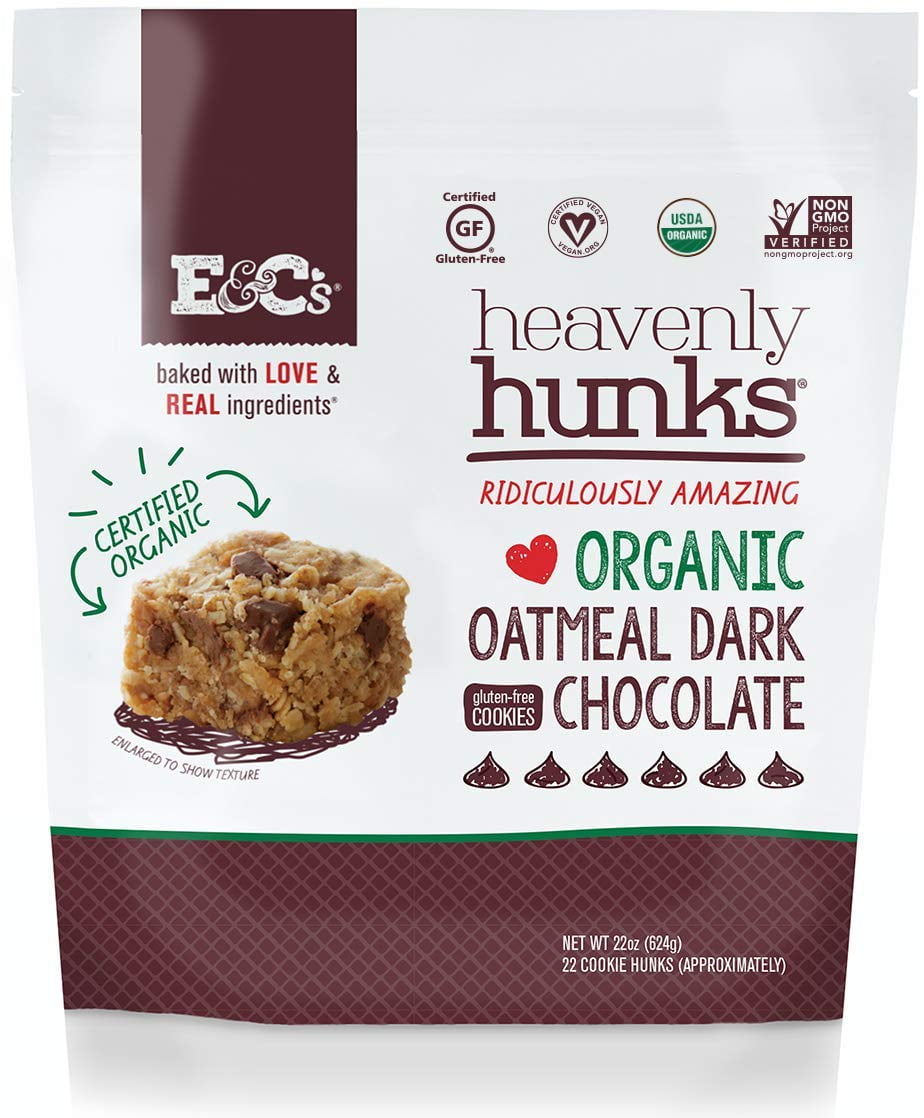 E&C’s Snacks Heavenly Hunks - Certified Organic Oatmeal Dark Chocolate Cookies (22 oz)