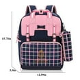 thumbnail image 3 of Girls Backpack Checked Large Capacity School Bag Travel Backpack with Pen Pouch, 3 of 8