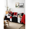 thumbnail image 3 of Red Black Grey Geometric Couch Cover for 2 Cushion Couch, Modern Abstract Art Luxury Washable Love Seat Sofa Covers Slipcover, Throw Sofa Covers for Pets, Furniture Protector 71"x102", 3 of 9