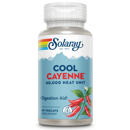 Solaray Cool Cool Cayenne 40,000 HU | Healthy Digestion, Circulation, Metabolism & Cardiovascular Support | 90 VegCaps