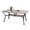 Natural, variant on CHINNLUU Patio Outdoor Dining Table, Wood-Grain Patio Square Table with Umbrella Hole, All-Weather Metal Dining Table for Party, Lawn & Garden - (37.8“ x 37.8” Black)