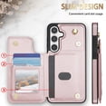 thumbnail image 4 of Allytechgroup Flip Wallet Case for Samsung Galaxy S23 with Cards Holder, PU Leather Phone Case with Lanyard Kickstand Shockproof Back Cover for Samsung Galaxy S23, Rosegold, 4 of 7
