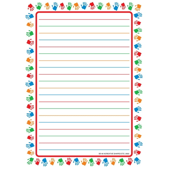 SHAPES ETC. Large Notepad - Hands/Lined