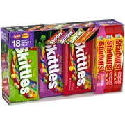 Skittles & Starburst Chewy Variety Pack Halloween Candy, 18 Count Box
