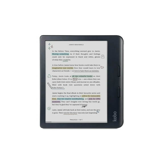 Kobo N428-TP-BK-S-CK 7" E-Reader, 32 GB, Waterproof Glare-Free Dark Mode Option Audiobooks, Black