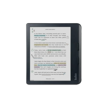 Kobo N428-TP-BK-S-CK 7" E-Reader, 32 GB, Waterproof Glare-Free Dark Mode Option Audiobooks, Black