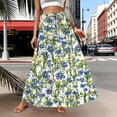 thumbnail image 6 of Jsaierl Women's Daisy Floral Print Tiered Maxi Skirt, Drawstring Waist Flowy Skirt with Pockets, Casual Bohemian Skirt for Summer Vacation, 6 of 7