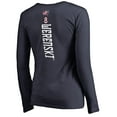 thumbnail image 3 of Women's Zach Werenski Navy Columbus Blue Jackets Backer Name & Number Slim Fit Long Sleeve V-Neck T-Shirt, 3 of 3