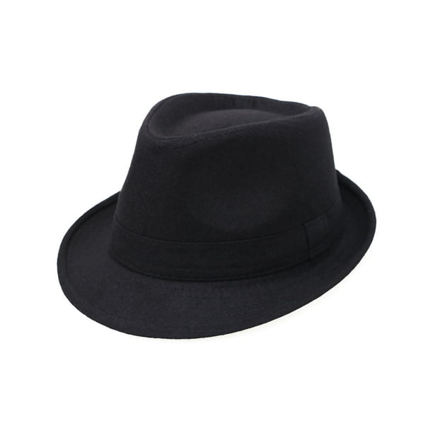 Simplicity - Men's Manhattan Fedora Hat Structured Black Color Cap -  Walmart.com - Walmart.com