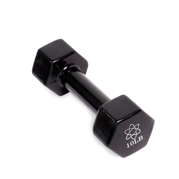 Mancuerna Hexagonal Atom 10 lb (4.5 kg) | Vinil Antideslizante negro