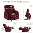 thumbnail image 3 of 21.3" Seat Width Lay Flat Dual Motor Power Recliner Lift Chair with Vibration and Heat, Infinite Position, 3 of 8