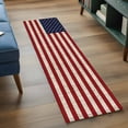thumbnail image 4 of American Flag Washable Area Rug 2 x 6 ft Vintage Red White Stripes Blue Stars Wood Grain, Soft Non Slip Rugs Stain Repellent Indoor Felt Carpet for Living Dining Room Bedroom Home Office, 4 of 9