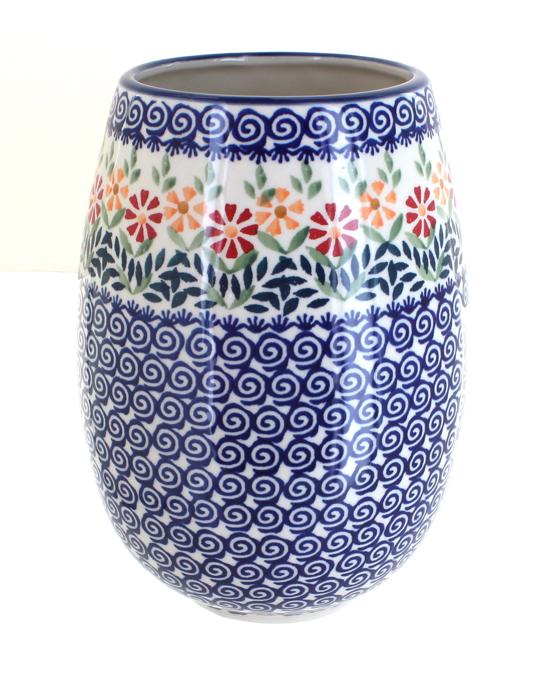 Blue Rose Polish Pottery Garden Bouquet Vase - Walmart.com - Walmart.com