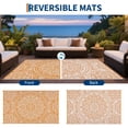 thumbnail image 5 of Hasoo 8' x 10' Orange/White Outdoor Rug for Patio Decor Waterproof Plastic Straw Modern Geometric Carpet PP Tube Woven Portable Camping Mat for Picnic Balcony, 5 of 7