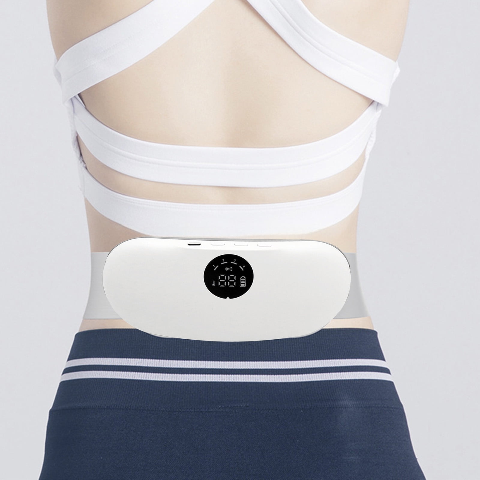 COM1950s Heating Belt for Lumbar Support, Portable Electric Waist Warmer with Hot Massage and Rechargeable Function, Thermal Therapy Pad for Adult Back Comfort, Lightweight and Easy To Use Design