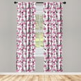 thumbnail image 4 of Ambesonne Feminine Window Curtains, Perfume Lipstick Makeup, Each 28" W x 95" L, Pink and Charcoal Grey, 4 of 4
