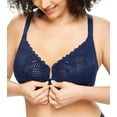 thumbnail image 1 of SHILIU-Women's Front Closure Racerback Bra Plus Size Underwire Unpadded T-Back Lace Everyday Bra, 1 of 4