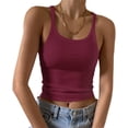 thumbnail image 1 of Artfish Camisole Sans Manches pour Femme, Coupe Ajustée, Encolure Dégagée, Tricot Côtelé, Camisole Basique, 1 of 7