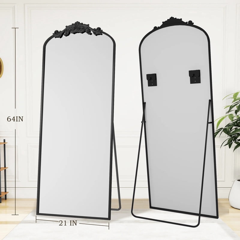 Easy4Home 21"x66" Vintage Arched Full Length Mirror Decorative Floor Mirror for Dressing,Antique Bronze