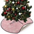 thumbnail image 5 of Coolnut Snowflakes Pink Christmas Christmas Tree Mats Waterproof Tree Skirt, Winter Xmas Holiday Xmas Tree Stand Tray Mat Floor Protector Pad for Holiday Party Decoration, 28.3", 5 of 6