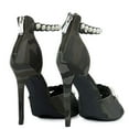 thumbnail image 1 of Camo Army Grey Pearl Anklet Strap Stiletto High Heel Meg-47 - 5.5, 1 of 5
