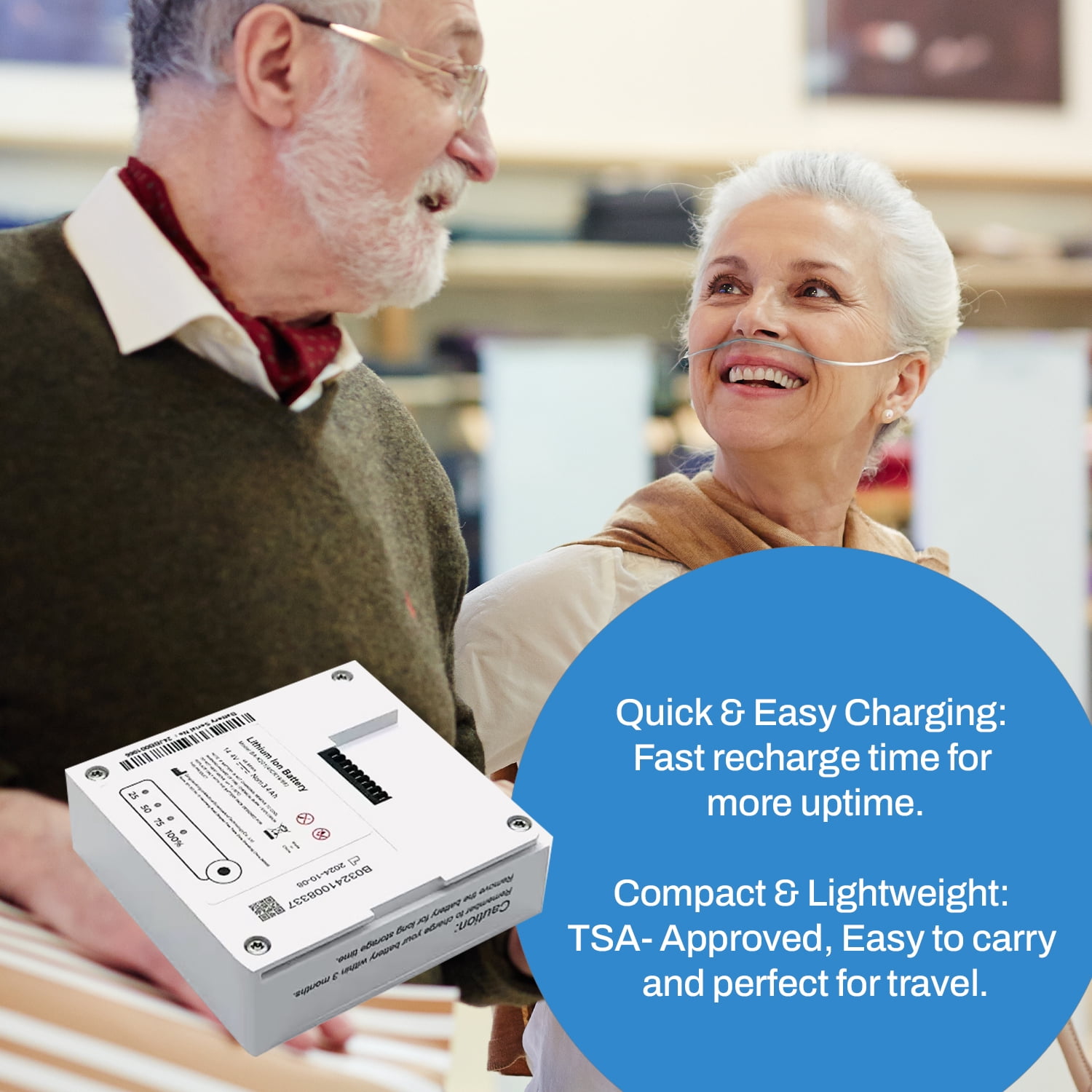 Single Battery for Arya Mini and Lifestyle Rhythm P2-S3, P2-S4 Portable Oxygen Concentrator | Versatile and Reliable, Lightweight Fit