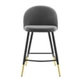 thumbnail image 6 of Modway Cordial Performance Velvet Counter Stools - Set of 2 in Gray, 6 of 7