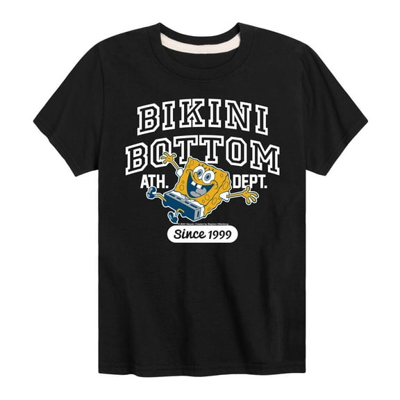 Spongebob Squarepants - Bikini Bottom Ath Dept - Toddler And Youth Short Sleeve Graphic T-Shirt