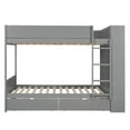 thumbnail image 3 of Newest Full over Full Bunk Bed With 2 Drawers and Multi-layer Cabinet, Gray, 3 of 11