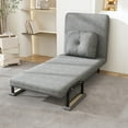 thumbnail image 2 of Chicdaze Modern Gray 3-in-1 Convertible Sleeper Chair Bed with 5-Position Adjustable Backrest, Folding Chair Couch & Accent Chair with Pillow, Chair Bed Sleeper for Adults, Home Office, 2 of 13