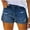 Dark Blue, variant on Ohufall Jean Shorts Womens,Womens Shorts,Womens Pocket Solid Denim Pants Female Hole Bottom Casual Shorts Clearance