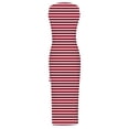 thumbnail image 5 of Tumotour Summer Dresses For Women Holidays Trendy Tank Dresses Women'S Summer Sleeveless High Waist Solid And Printed Ribbed Drawstring Ruched Sexy High Slit Dresses, 5 of 5