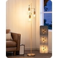 thumbnail image 1 of EDISHINE Dimmable Farmhouse Floor Lamp for Living Room, Industrial Standing Lamp with 3 LED Edison Bulbs, Corner Rustic Rattan Tall Tree Reading Lamp, 1 of 8