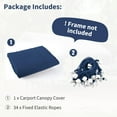 thumbnail image 3 of Pakunoda 10' X 20' Carport Canopy Replacement Cover, Portable Car Garage Shelter Party Top Tent with 34PC Ball Bungees, Blue (Only Cover, Frame Not Included), 3 of 8